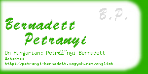 bernadett petranyi business card